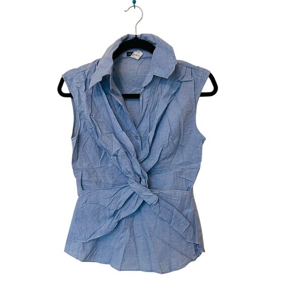 Searle Twist Top Blue top Sz 4 - Picture 1 of 10